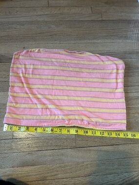 Pink & Yellow Striped Tube Top